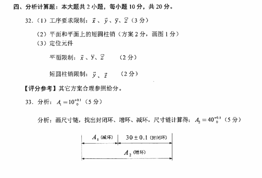 全國2018年4月自學(xué)考試機(jī)械制造真題答案分析計(jì)算題.png